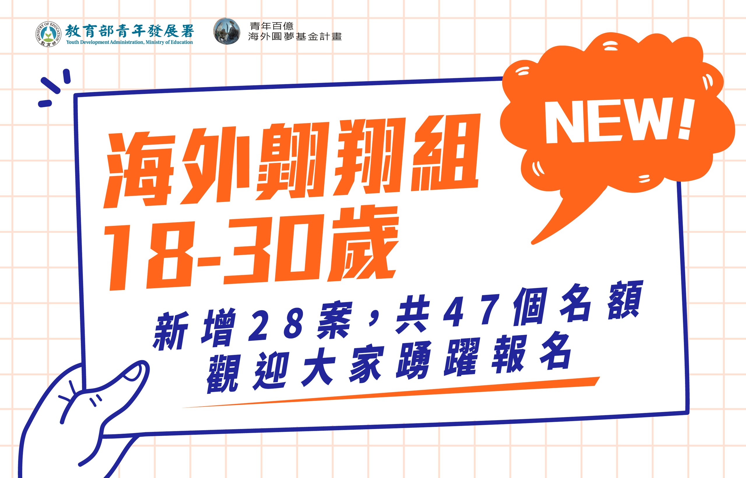 釋出第二波超強計畫—28案、共47個夢幻名額 歡迎踴躍報名